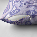 Personalised Epilepsy Awareness Pillow Cover Purple Ribbon Butterfly And Brain Aboriginal Art
