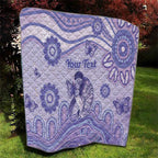 Personalised Epilepsy Awareness Quilt Purple Ribbon Butterfly And Brain Aboriginal Art