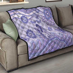 Personalised Epilepsy Awareness Quilt Purple Ribbon Butterfly And Brain Aboriginal Art