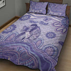 Personalised Epilepsy Awareness Quilt Bed Set Purple Ribbon Butterfly And Brain Aboriginal Art