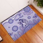 Personalised Epilepsy Awareness Rubber Doormat Purple Ribbon Butterfly And Brain Aboriginal Art