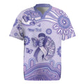 Personalised Epilepsy Awareness Rugby Jersey Purple Ribbon Butterfly And Brain Aboriginal Art
