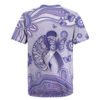 Personalised Epilepsy Awareness Rugby Jersey Purple Ribbon Butterfly And Brain Aboriginal Art
