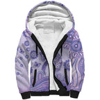 Personalised Epilepsy Awareness Sherpa Hoodie Purple Ribbon Butterfly And Brain Aboriginal Art