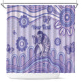 Personalised Epilepsy Awareness Shower Curtain Purple Ribbon Butterfly And Brain Aboriginal Art