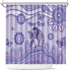 Personalised Epilepsy Awareness Shower Curtain Purple Ribbon Butterfly And Brain Aboriginal Art