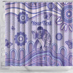 Personalised Epilepsy Awareness Shower Curtain Purple Ribbon Butterfly And Brain Aboriginal Art