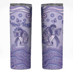 Personalised Epilepsy Awareness Skinny Tumbler Purple Ribbon Butterfly And Brain Aboriginal Art