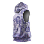 Personalised Epilepsy Awareness Sleeveless Hoodie Purple Ribbon Butterfly And Brain Aboriginal Art