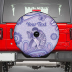 Personalised Epilepsy Awareness Spare Tire Cover Purple Ribbon Butterfly And Brain Aboriginal Art