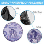 Personalised Epilepsy Awareness Spare Tire Cover Purple Ribbon Butterfly And Brain Aboriginal Art