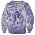 Personalised Epilepsy Awareness Sweatshirt Purple Ribbon Butterfly And Brain Aboriginal Art