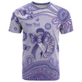 Personalised Epilepsy Awareness T Shirt Purple Ribbon Butterfly And Brain Aboriginal Art