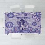 Personalised Epilepsy Awareness Tablecloth Purple Ribbon Butterfly And Brain Aboriginal Art