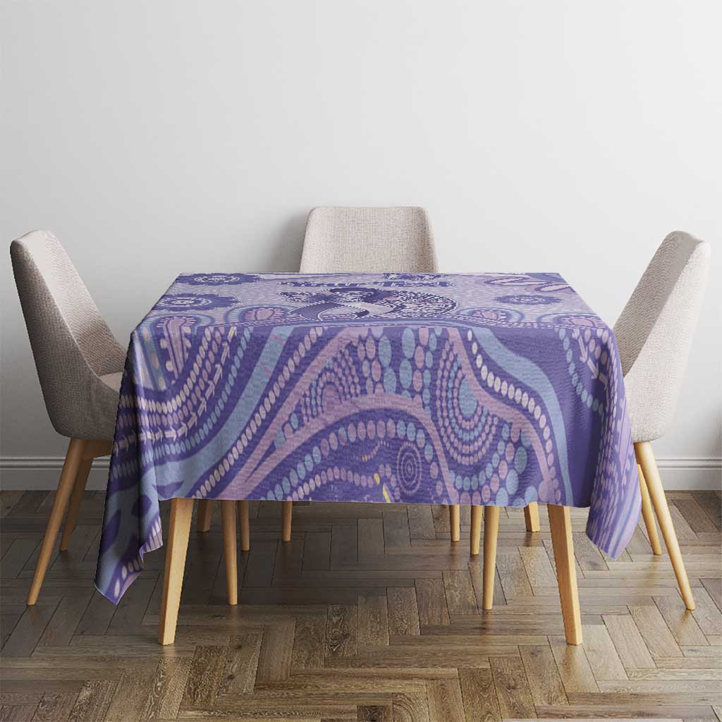 Personalised Epilepsy Awareness Tablecloth Purple Ribbon Butterfly And Brain Aboriginal Art