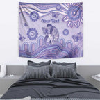 Personalised Epilepsy Awareness Tapestry Purple Ribbon Butterfly And Brain Aboriginal Art