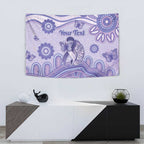Personalised Epilepsy Awareness Tapestry Purple Ribbon Butterfly And Brain Aboriginal Art