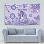 Personalised Epilepsy Awareness Tapestry Purple Ribbon Butterfly And Brain Aboriginal Art