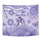 Personalised Epilepsy Awareness Tapestry Purple Ribbon Butterfly And Brain Aboriginal Art