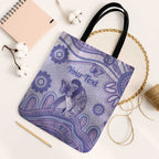Personalised Epilepsy Awareness Tote Bag Purple Ribbon Butterfly And Brain Aboriginal Art