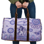 Personalised Epilepsy Awareness Travel Bag Purple Ribbon Butterfly And Brain Aboriginal Art