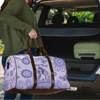 Personalised Epilepsy Awareness Travel Bag Purple Ribbon Butterfly And Brain Aboriginal Art