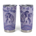Personalised Epilepsy Awareness Tumbler Cup Purple Ribbon Butterfly And Brain Aboriginal Art