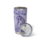 Personalised Epilepsy Awareness Tumbler Cup Purple Ribbon Butterfly And Brain Aboriginal Art