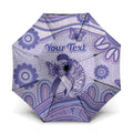 Personalised Epilepsy Awareness Umbrella Purple Ribbon Butterfly And Brain Aboriginal Art