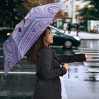 Personalised Epilepsy Awareness Umbrella Purple Ribbon Butterfly And Brain Aboriginal Art