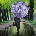 Personalised Epilepsy Awareness Umbrella Purple Ribbon Butterfly And Brain Aboriginal Art