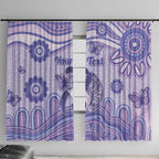 Personalised Epilepsy Awareness Window Curtain Purple Ribbon Butterfly And Brain Aboriginal Art