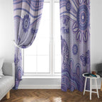 Personalised Epilepsy Awareness Window Curtain Purple Ribbon Butterfly And Brain Aboriginal Art