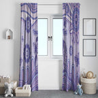 Personalised Epilepsy Awareness Window Curtain Purple Ribbon Butterfly And Brain Aboriginal Art