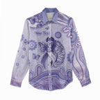 Personalised Epilepsy Awareness Women Casual Shirt Purple Ribbon Butterfly And Brain Aboriginal Art