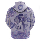 Personalised Epilepsy Awareness Zip Hoodie Purple Ribbon Butterfly And Brain Aboriginal Art