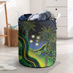 Australian South Sea Islander National Recognition Day Laundry Basket Southern Cross Aboriginal Dot Art Sugarcane