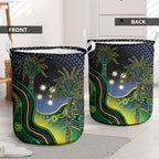 Australian South Sea Islander National Recognition Day Laundry Basket Southern Cross Aboriginal Dot Art Sugarcane