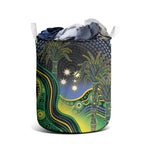 Australian South Sea Islander National Recognition Day Laundry Basket Southern Cross Aboriginal Dot Art Sugarcane
