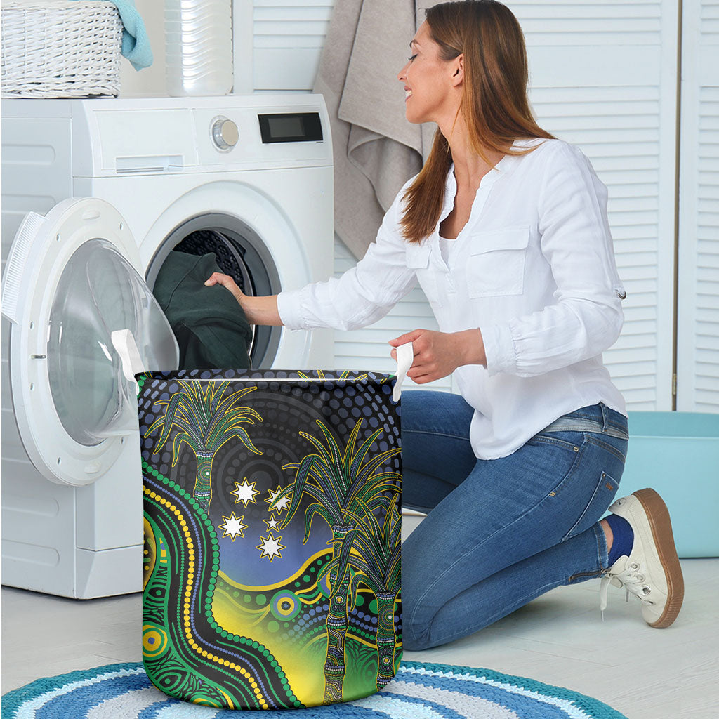 Australian South Sea Islander National Recognition Day Laundry Basket Southern Cross Aboriginal Dot Art Sugarcane