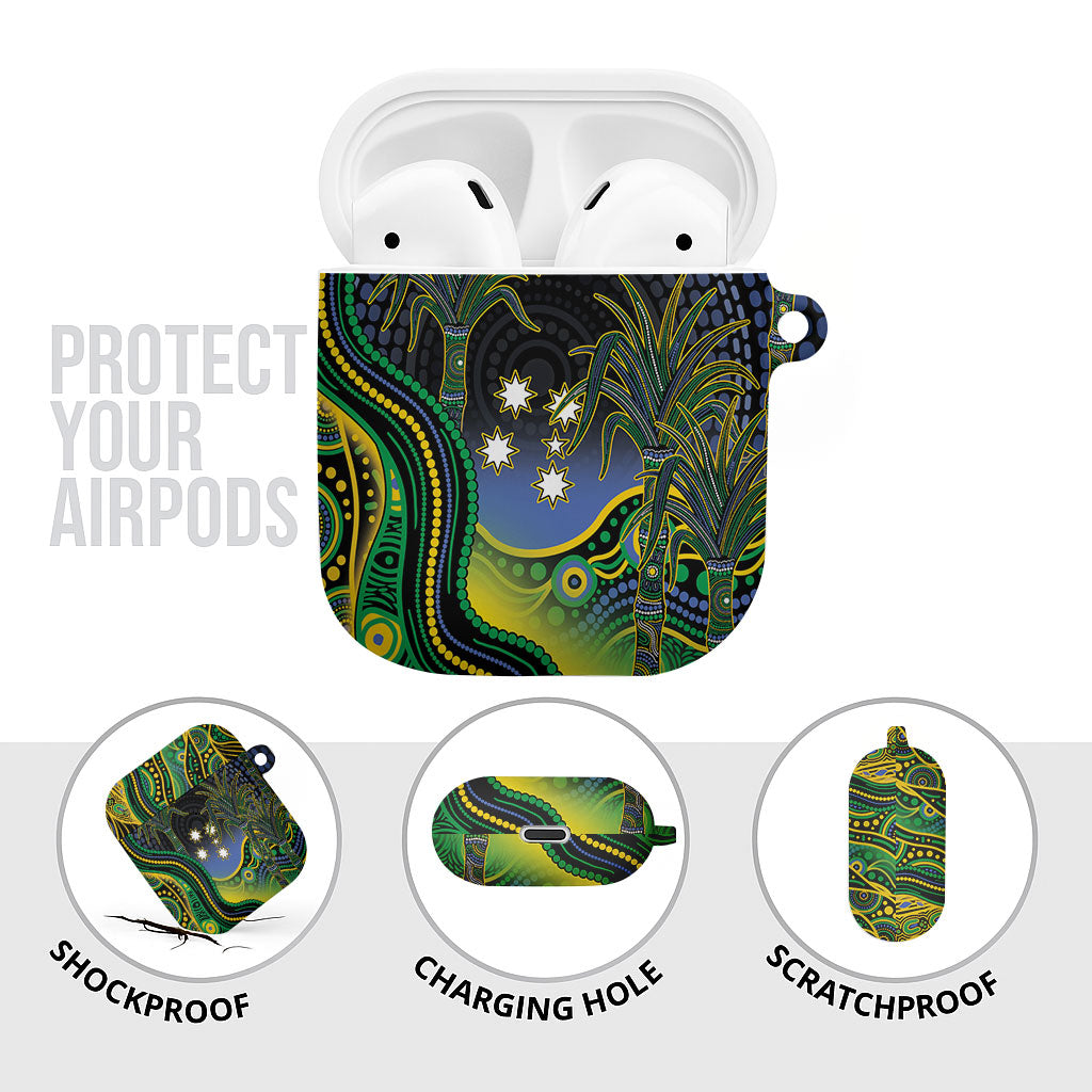 Australian South Sea Islanders National Recognition Day AirPods Case Southern Cross Aboriginal Dot Art Sugarcane