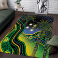 Australian South Sea Islanders National Recognition Day Area Rug Southern Cross Aboriginal Dot Art Sugarcane