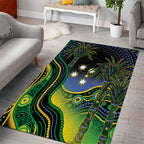 Australian South Sea Islanders National Recognition Day Area Rug Southern Cross Aboriginal Dot Art Sugarcane