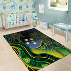 Australian South Sea Islanders National Recognition Day Area Rug Southern Cross Aboriginal Dot Art Sugarcane