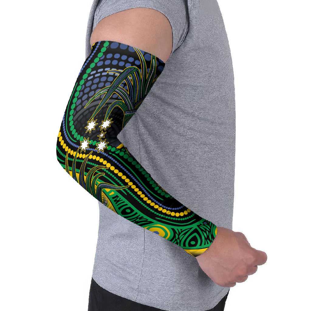 Australian South Sea Islander National Recognition Day Arm Sleeves Southern Cross Aboriginal Dot Art Sugarcane