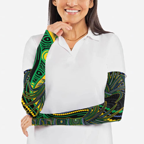 Australian South Sea Islanders National Recognition Day Arm Sleeves Southern Cross Aboriginal Dot Art Sugarcane