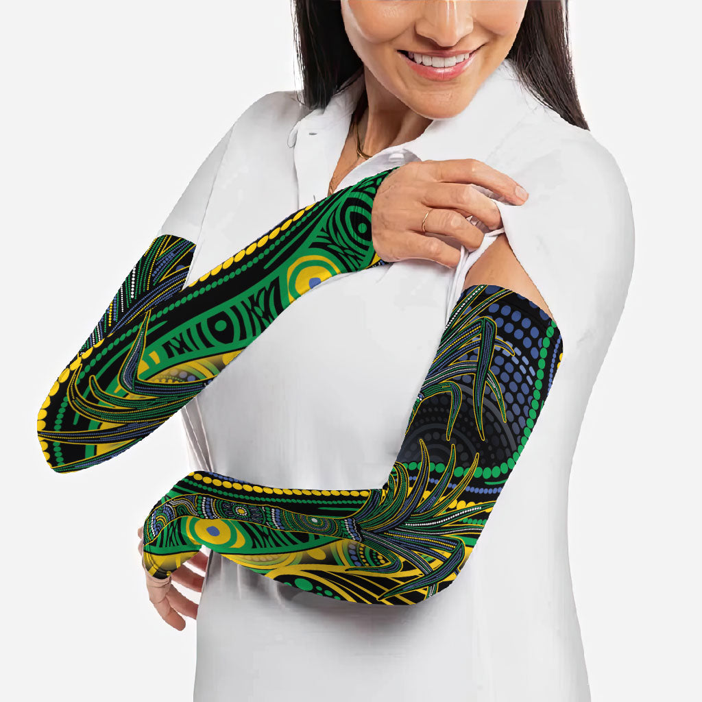 Australian South Sea Islander National Recognition Day Arm Sleeves Southern Cross Aboriginal Dot Art Sugarcane