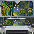 Australian South Sea Islander National Recognition Day Auto Sun Shade Southern Cross Aboriginal Dot Art Sugarcane