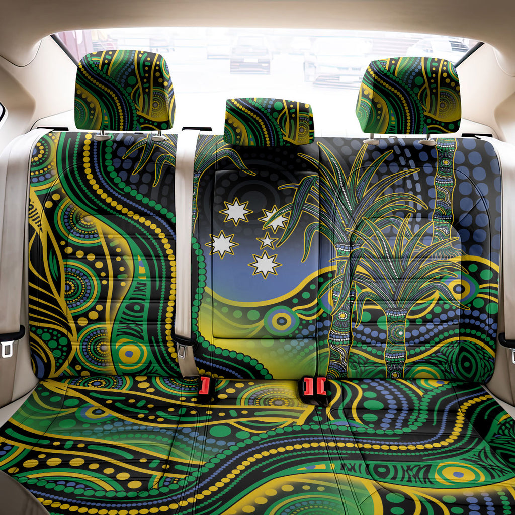 Australian South Sea Islander National Recognition Day Back Car Seat Cover Southern Cross Aboriginal Dot Art Sugarcane