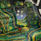 Australian South Sea Islander National Recognition Day Back Car Seat Cover Southern Cross Aboriginal Dot Art Sugarcane